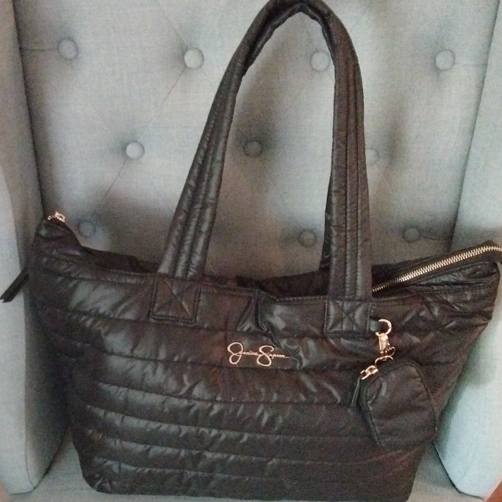 Black Quilted Tote Bag